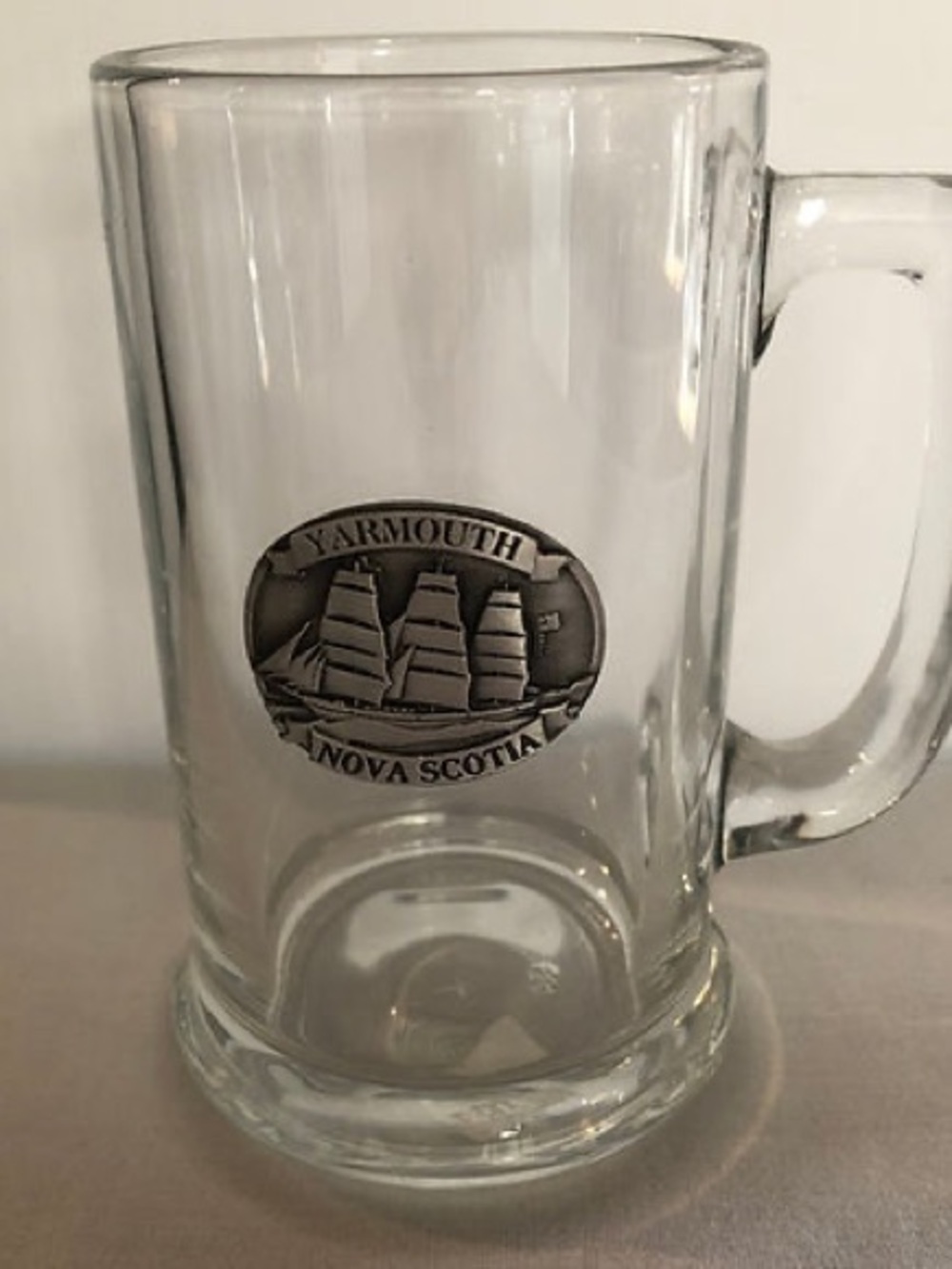 Yarmouth, Nova Scotia - Clear Glass Beer Stein